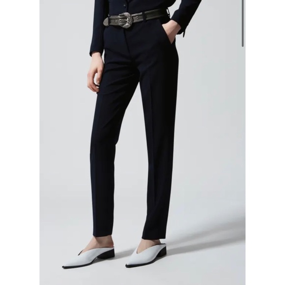 Brand New The Kooples Marta Crepe Suit Pants in Flowing Navy Size 34 FR/ 2 U.S. - Picture 10 of 14